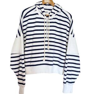 Women's nautical striped half zip